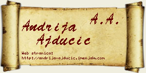 Andrija Ajdučić vizit kartica